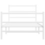 Estructura cama metal con cabecero y estribo blanco 100x190 cm de , Camas y somieres - Ref: Foro24-355426, Precio: 65,74 €, D...