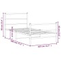Estructura cama metal con cabecero y estribo blanco 100x190 cm de , Camas y somieres - Ref: Foro24-355426, Precio: 65,74 €, D...