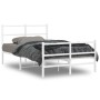 Estructura cama metal con cabecero y estribo blanco 120x200 cm de , Camas y somieres - Ref: Foro24-355430, Precio: 85,63 €, D...