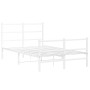 Estructura cama metal con cabecero y estribo blanco 120x200 cm de , Camas y somieres - Ref: Foro24-355430, Precio: 85,63 €, D...