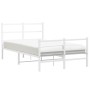 Estructura cama metal con cabecero y estribo blanco 120x200 cm de , Camas y somieres - Ref: Foro24-355430, Precio: 85,63 €, D...