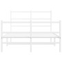 Estructura cama metal con cabecero y estribo blanco 120x200 cm de , Camas y somieres - Ref: Foro24-355430, Precio: 85,63 €, D...