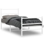 Estructura cama metal con cabecero y estribo blanco 90x190 cm de , Camas y somieres - Ref: Foro24-355424, Precio: 65,85 €, De...