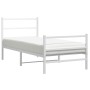 Estructura cama metal con cabecero y estribo blanco 90x190 cm de , Camas y somieres - Ref: Foro24-355424, Precio: 65,85 €, De...