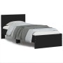 Cama con cabecero madera de ingeniería negra 90x190 cm de , Camas y somieres - Ref: Foro24-838653, Precio: 84,78 €, Descuento: %