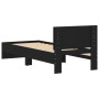 Cama con cabecero madera de ingeniería negra 90x190 cm de , Camas y somieres - Ref: Foro24-838653, Precio: 84,78 €, Descuento: %