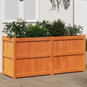 Jardinera exterior madera maciza pino marrón cera 150x50x70 cm de , Maceteros y jardineras - Ref: Foro24-837491, Precio: 172,...