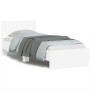 Estructura de cama con cabecero y luces LED blanco 90x200 cm de , Camas y somieres - Ref: Foro24-838806, Precio: 118,76 €, De...