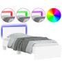 Estructura de cama con cabecero y luces LED blanco 90x200 cm de , Camas y somieres - Ref: Foro24-838806, Precio: 118,76 €, De...