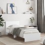 Estructura de cama con cabecero y luces LED blanco 90x200 cm de , Camas y somieres - Ref: Foro24-838806, Precio: 118,76 €, De...