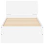 Estructura de cama con cabecero y luces LED blanco 90x200 cm de , Camas y somieres - Ref: Foro24-838806, Precio: 118,76 €, De...