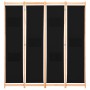 Biombo divisor de 4 paneles de tela negro 160x170x4 cm de vidaXL, Divisores de ambientes - Ref: Foro24-248184, Precio: 71,83 ...