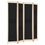 Biombo divisor de 4 paneles de tela negro 160x170x4 cm de vidaXL, Divisores de ambientes - Ref: Foro24-248184, Precio: 71,83 ...