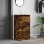 Mueble zapatero 2 cajones abatibles roble ahumado 60x42x108 cm de , Zapateros y organizadores de calzado - Ref: Foro24-321438...