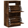 Mueble zapatero 2 cajones abatibles roble ahumado 60x42x108 cm de , Zapateros y organizadores de calzado - Ref: Foro24-321438...