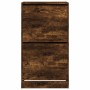 Mueble zapatero 2 cajones abatibles roble ahumado 60x42x108 cm de , Zapateros y organizadores de calzado - Ref: Foro24-321438...