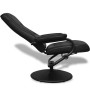 Sillón de TV con reposapiés cuero sintético sintético negro en Sillones | Comprar online en Foru.es
