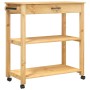 Carrito de cocina MONZA madera maciza de pino 84x40x90 cm de , Carros de cocina y comedor - Ref: Foro24-376103, Precio: 117,5...