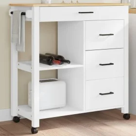 MONZA solid pine wood kitchen cart 84x40x90 cm by , Kitchen and dining carts - Ref: Foro24-376117, Price: 213,50 €, Discount: %