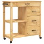 Carrito de cocina MONZA madera maciza de pino 84x40x90 cm de , Carros de cocina y comedor - Ref: Foro24-376115, Precio: 169,8...