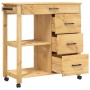 Carrito de cocina MONZA madera maciza de pino 84x40x90 cm de , Carros de cocina y comedor - Ref: Foro24-376115, Precio: 169,8...