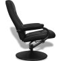 Sillón de TV con reposapiés cuero sintético sintético negro en Sillones | Comprar online en Foru.es
