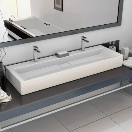 Washbasin 120x46x11 cm mineral resin/white marble by vidaXL, Sinks - Ref: Foro24-144068, Price: 397,74 €, Discount: %