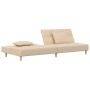 Sofá cama de 2 plazas con dos almohadas tela color crema de , Sofás - Ref: Foro24-375795, Precio: 246,33 €, Descuento: %