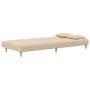 Sofá cama de 2 plazas con dos almohadas tela color crema de , Sofás - Ref: Foro24-375795, Precio: 246,33 €, Descuento: %