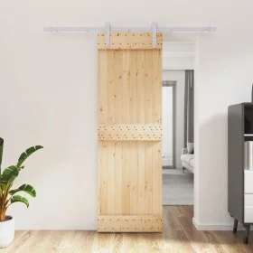 Puerta corredera con herrajes madera maciza de pino 70x210 cm de , Puertas - Ref: Foro24-3203008, Precio: 159,21 €, Descuento: %