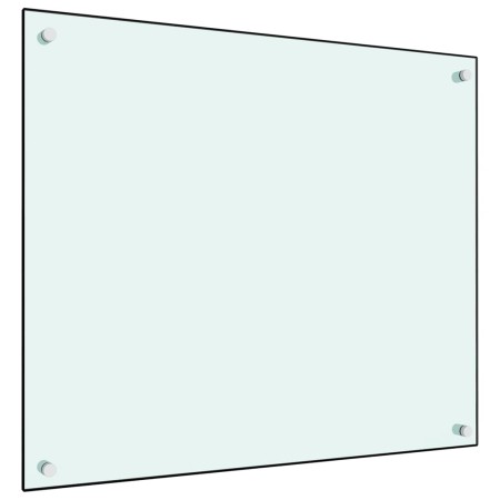 Protección salpicaduras cocina vidrio templado blanco 70x60 cm de vidaXL, Herramientas y utensilios de cocina - Ref: Foro24-2...