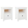 Mesitas de noche 2 uds madera maciza de pino blanco 40x35x49 cm de vidaXL, Mesitas de noche - Ref: Foro24-813712, Precio: 87,...