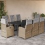 Set comedor de jardín 9 pzas con cojines ratán sintético beige en Conjuntos de jardín | Comprar online en Foru.es