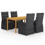 Juego de comedor para jardín 5 piezas negro de , Conjuntos de jardín - Ref: Foro24-3067815, Precio: 895,67 €, Descuento: %