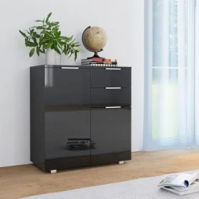 Aparador de aglomerado negro brillante 71x35x80 cm de , Aparadores - Ref: Foro24-283716, Precio: 113,06 €, Descuento: %