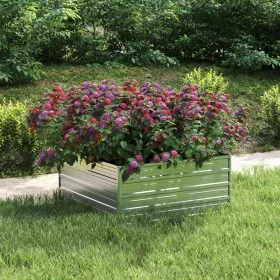 Arriate de acero galvanizado plateado 100x100x45 cm de , Maceteros y jardineras - Ref: Foro24-316885, Precio: 44,81 €, Descue...