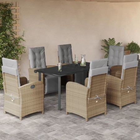 Set comedor de jardín 7 pzas con cojines ratán sintético beige en Conjuntos de jardín | Comprar online en Foru.es