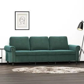 Sofá de 3 plazas terciopelo verde oscuro 180 cm de , Sofás - Ref: Foro24-359541, Precio: 301,46 €, Descuento: %