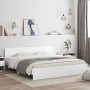 Estructura de cama cabecero y luces LED blanca 180x200 cm de , Camas y somieres - Ref: Foro24-3207588, Precio: 201,72 €, Desc...