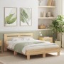 Estructura de cama cabecero y luces LED roble Sonoma 120x200 cm de , Camas y somieres - Ref: Foro24-3207555, Precio: 137,86 €...