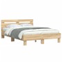 Estructura de cama cabecero y luces LED roble Sonoma 120x200 cm de , Camas y somieres - Ref: Foro24-3207555, Precio: 137,86 €...