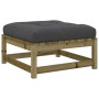 Taburete de jardín con cojín madera de pino impregnada de , Sofás modulares de exterior - Ref: Foro24-838100, Precio: 66,67 €...