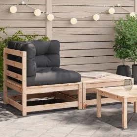 Sofá de jardín de equina con cojines y reposapiés de , Sofás modulares de exterior - Ref: Foro24-838109, Precio: 115,66 €, De...