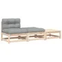 Garden sofa without armrests with cushions and footrest by , Modular outdoor sofas - Ref: Foro24-838142, Price: 136,81 €, Dis...