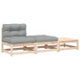 Sofá de jardín sin reposabrazos con cojines y reposapiés de , Sofás modulares de exterior - Ref: Foro24-838142, Precio: 141,2...