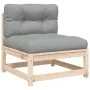 Garden sofa without armrests with cushions and footrest by , Modular outdoor sofas - Ref: Foro24-838142, Price: 136,81 €, Dis...