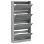 Mueble zapatero 4 cajones abatibles gris Sonoma 80x21x163,5 cm de , Zapateros y organizadores de calzado - Ref: Foro24-321436...