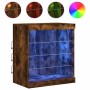 Aparador con luces LED roble ahumado 60,5x37x67 cm de , Aparadores - Ref: Foro24-836697, Precio: 69,30 €, Descuento: %