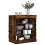 Aparador con luces LED roble ahumado 60,5x37x67 cm de , Aparadores - Ref: Foro24-836697, Precio: 69,30 €, Descuento: %
