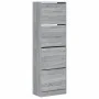 Mueble zapatero 4 cajones abatibles gris Sonoma 60x34x187,5 cm de , Zapateros y organizadores de calzado - Ref: Foro24-321437...